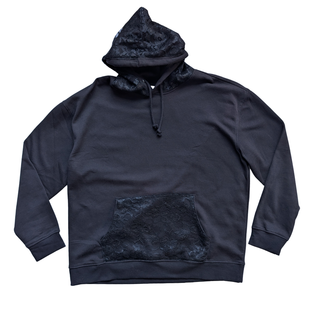 BLACK LACE HOODIE