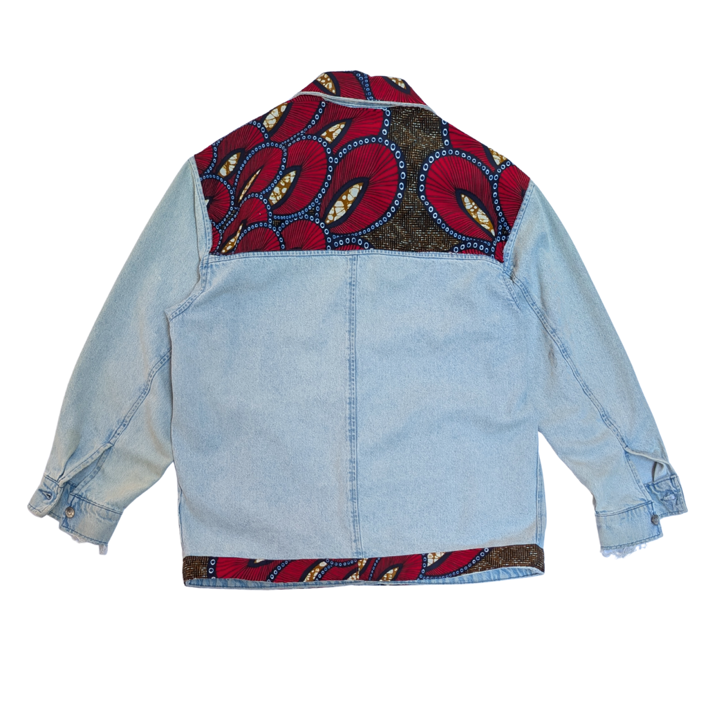 CRIMSON PULSE LIGHT BLUE JEANS JACKET