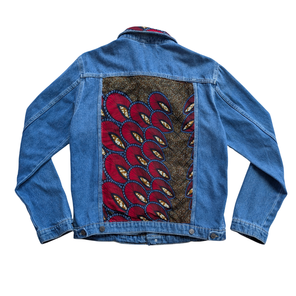 RED DARK BLUE JEANS JACKET