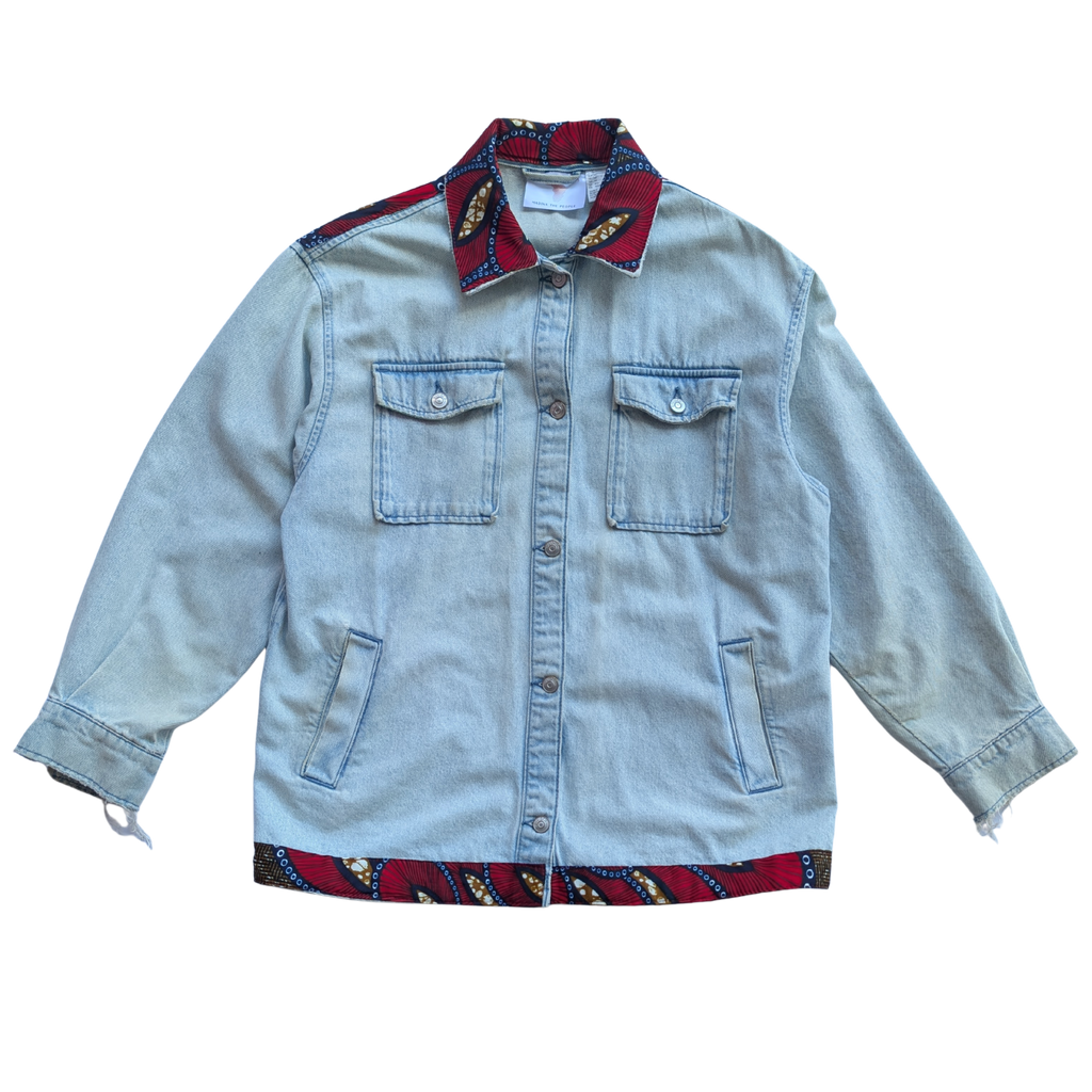CRIMSON PULSE LIGHT BLUE JEANS JACKET