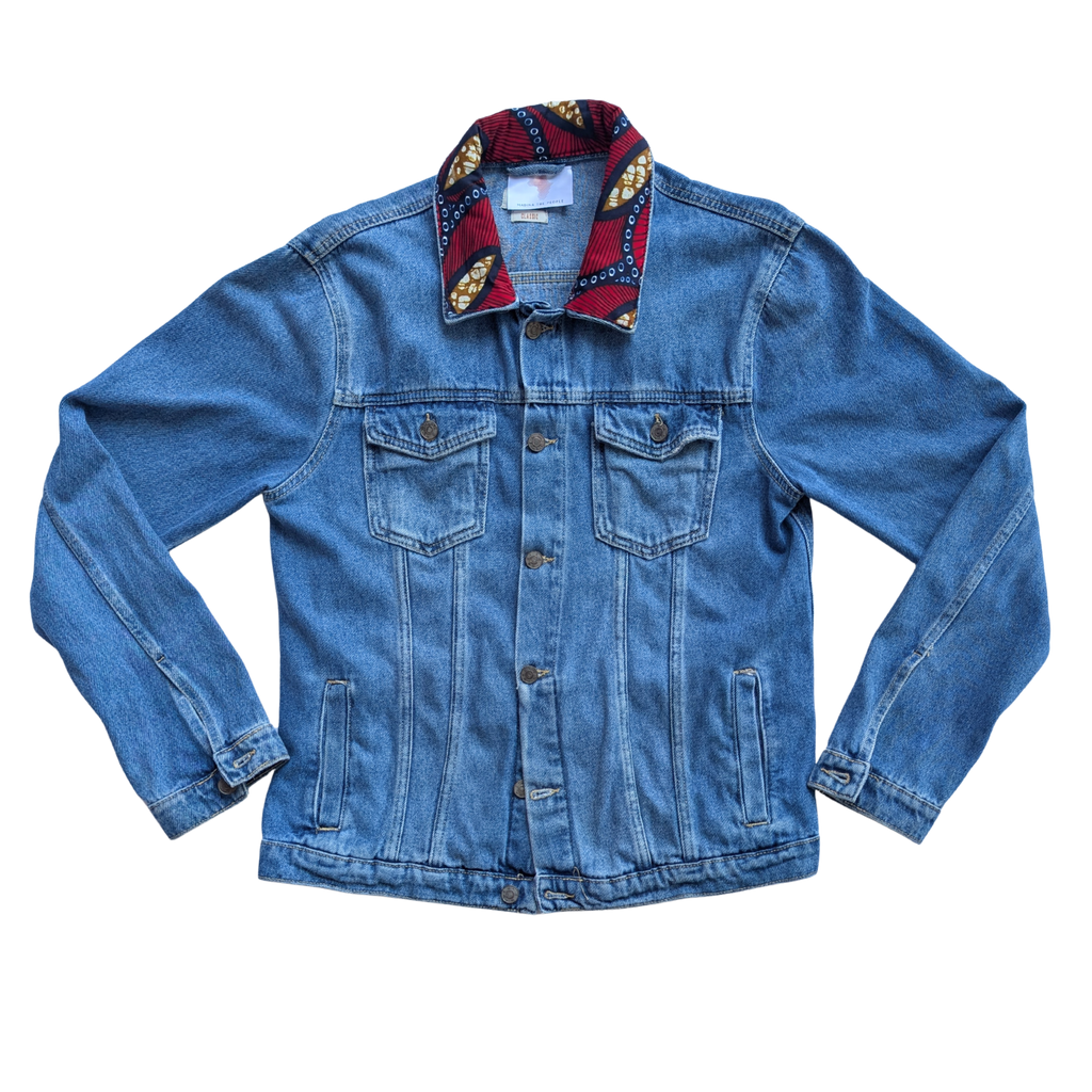 RED DARK BLUE JEANS JACKET